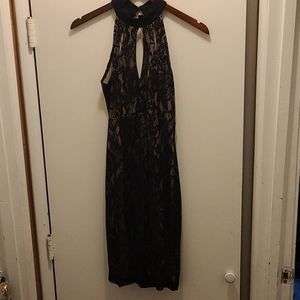 Mystic Black Lace Midi Dress